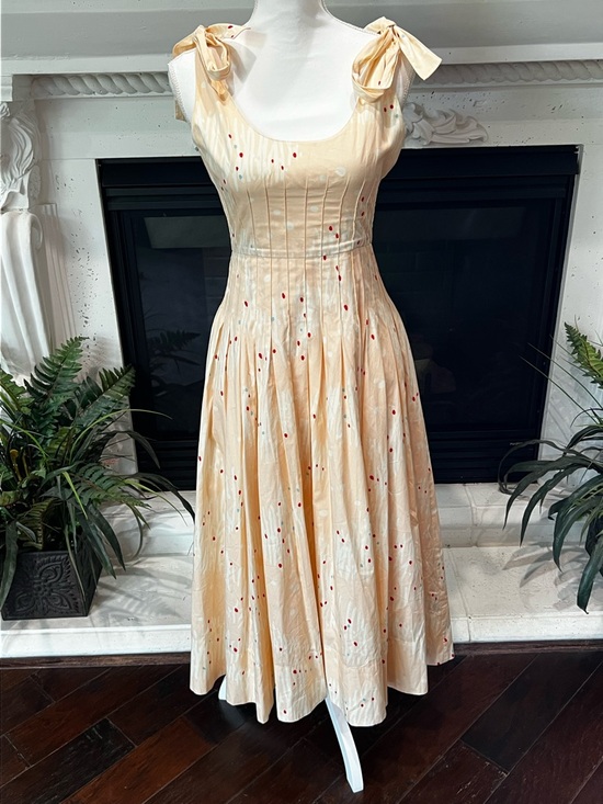 HUNTER BELL Dresses & Skirts - HUNTER BELL Braden Abstract Coral Cream Midi Dress (2023)